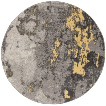 Safavieh 8 x 8 ft. Adirondack 134H Power Loomed Round Area Rug; Grey & Yellow ADR134H-8R